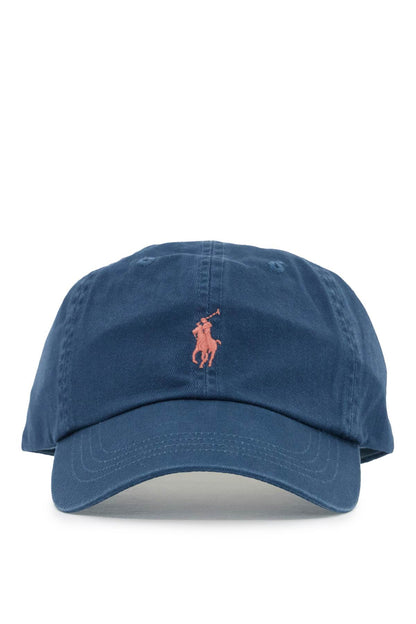 Baseball Cap With Embroidered Pony Logo  - Blu