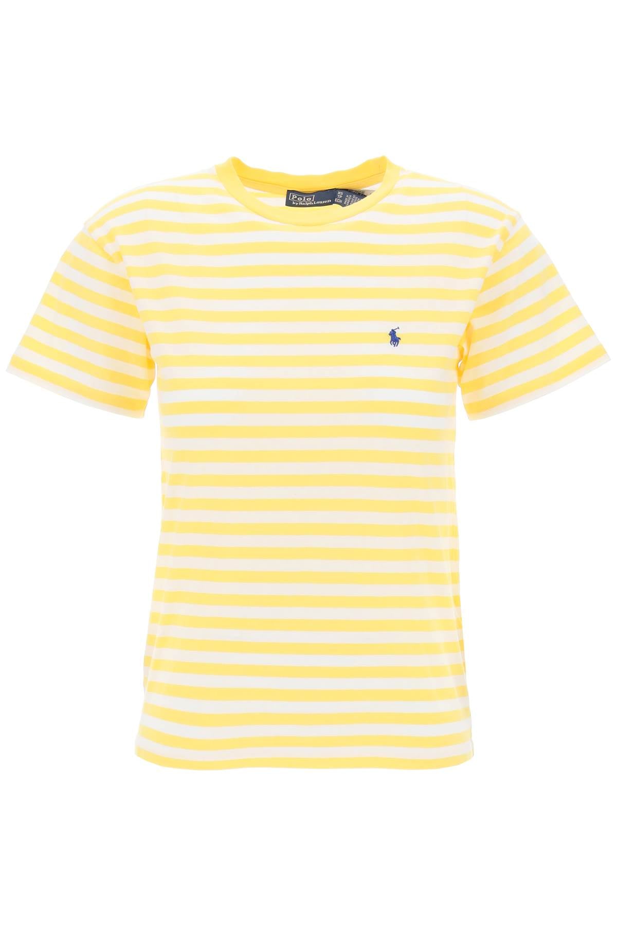 Striped Crewneck T-shirt  - White