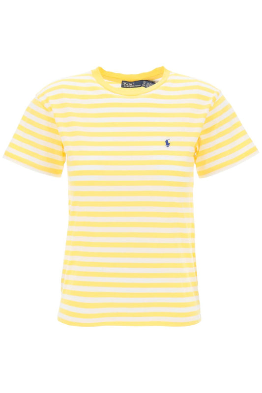 Striped Crewneck T-shirt  - White