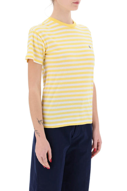 Striped Crewneck T-shirt  - White