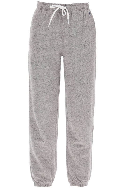 "sporty Pants With Embroidered Logo  - Grey