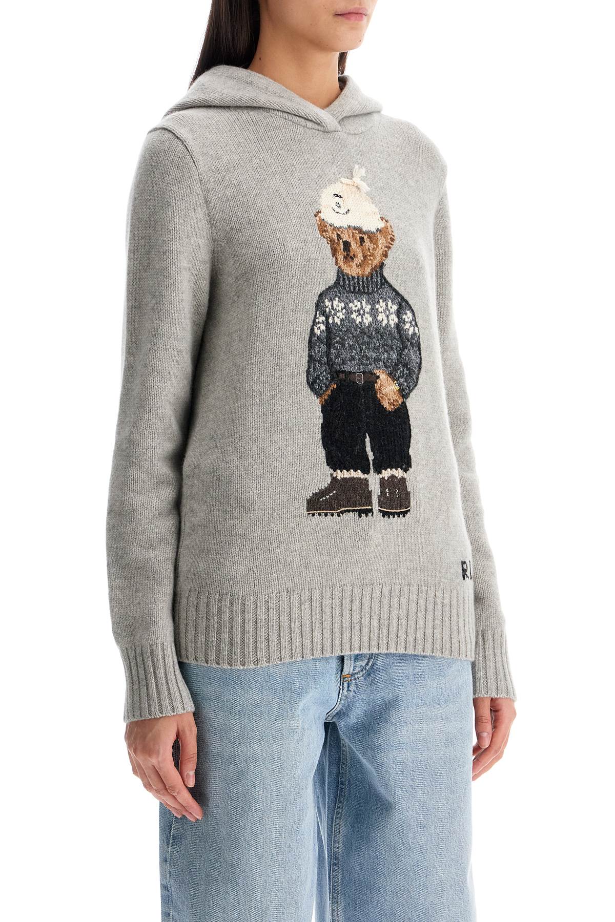 Polo Bear Hooded Sweater  - Grey