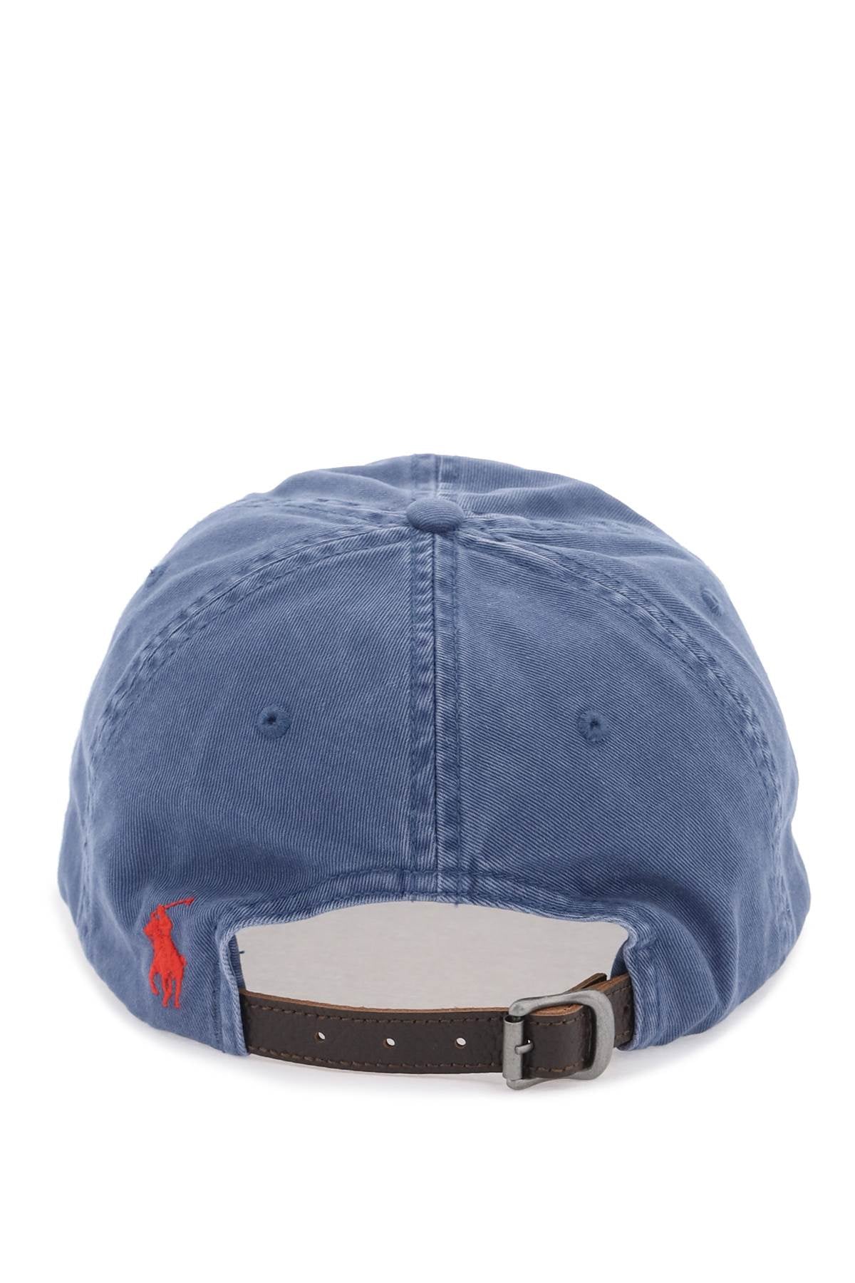 Baseball Cap In Twill With Embroidered Flag  - Blu