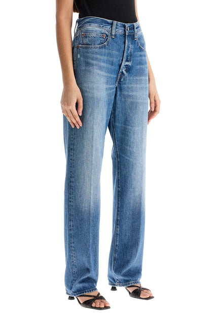 Light Blue High-waisted Straight Women's Jeans  - Blue