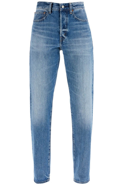 Light Blue High-waisted Straight Women's Jeans  - Blue