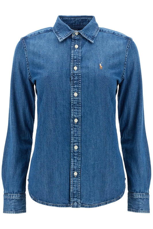 Slim Fit Denim Shirt  - Blue