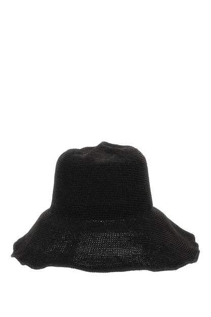 Paper Straw Bucket Hat  - Black