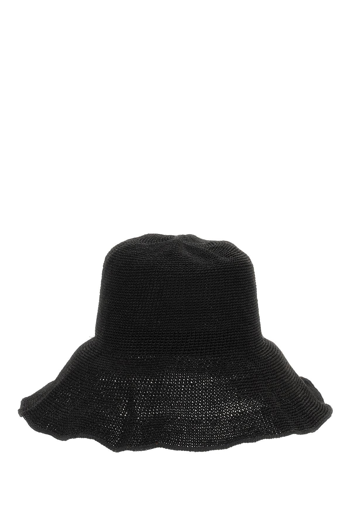 Paper Straw Bucket Hat  - Black