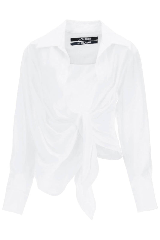 'la Chemise Bahia' Draped Blouse  - White