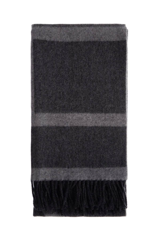 Gray Monogram Jacquard Scarf In Rws Virgin Wool  - Grey