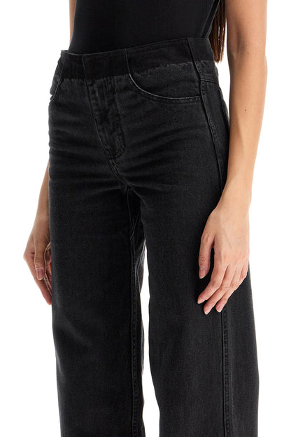 Low-waisted Deconstructed Jeans  - Black