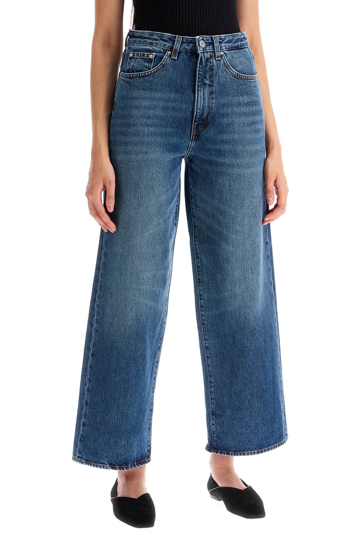 Cropped Flare Jeans  - Blue