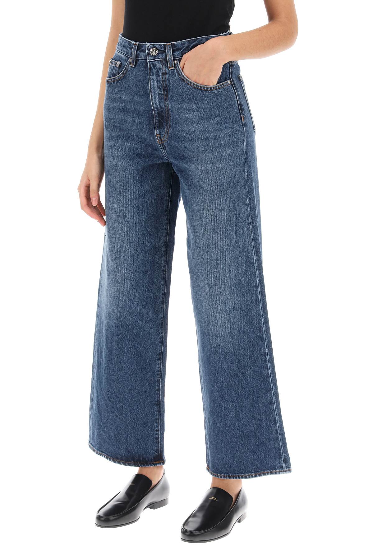 Cropped Flare Jeans  - Blue