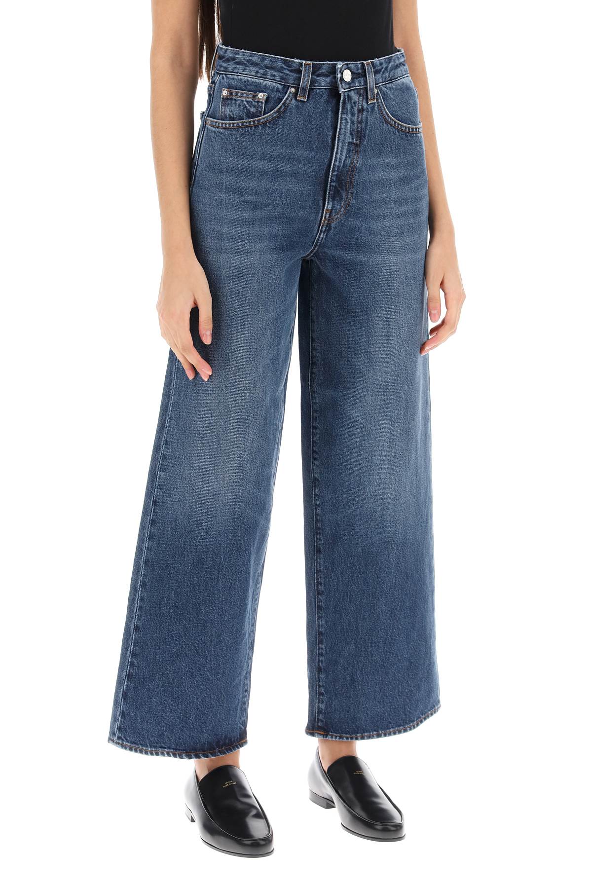 Cropped Flare Jeans  - Blue