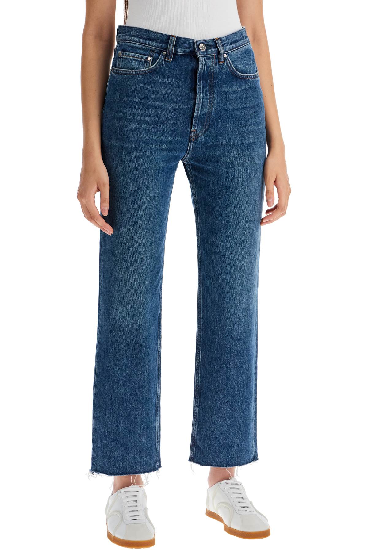 Classic Cut Cropped Jeans  - Blue