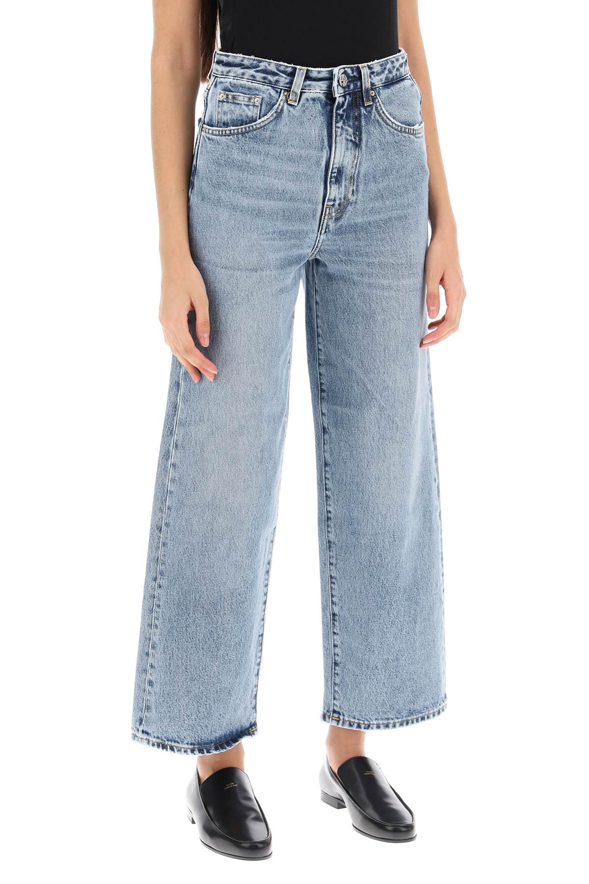 Cropped Flare Jeans  - Blue