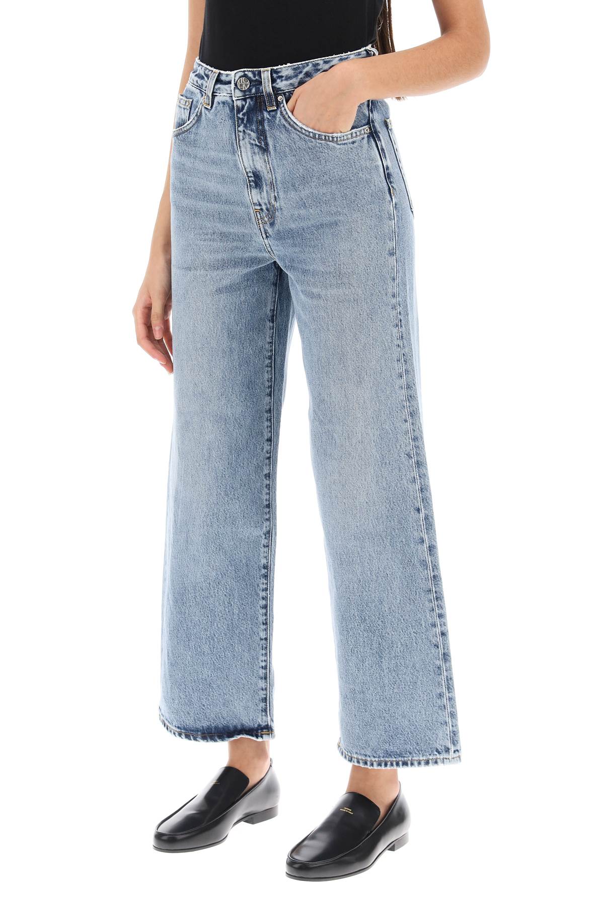 Cropped Flare Jeans  - Blue