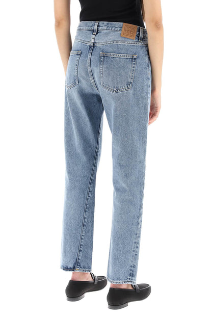 Twisted Seam Cropped Jeans  - Blue