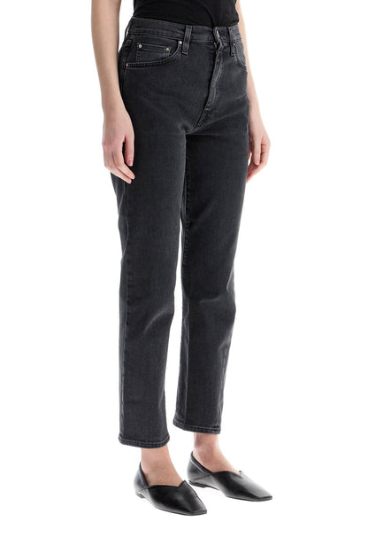 Washed Grey Organic Cotton Jeans With Twisted Seams  - Grey