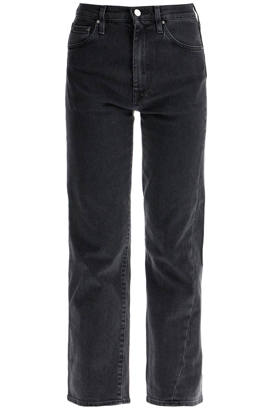 Washed Grey Organic Cotton Jeans With Twisted Seams  - Grey