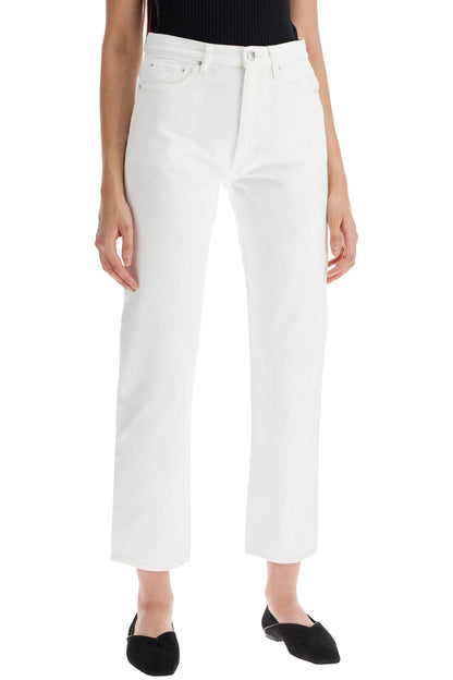 Twisted Seam Cropped Jeans  - White