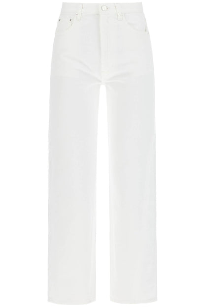 Twisted Seam Cropped Jeans  - White