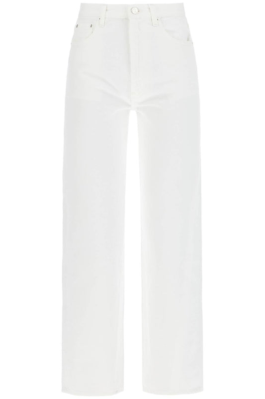 Twisted Seam Cropped Jeans  - White