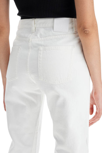 Twisted Seam Cropped Jeans  - White