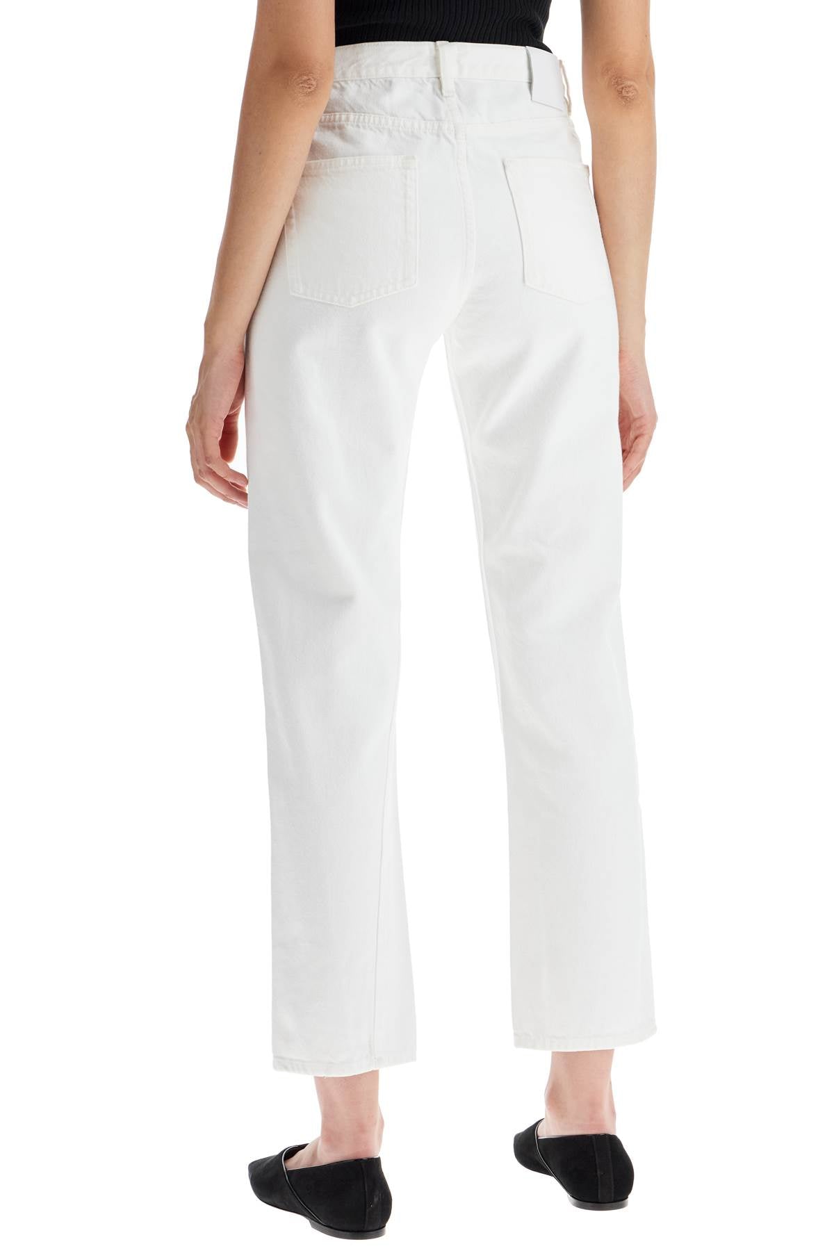 Twisted Seam Cropped Jeans  - White