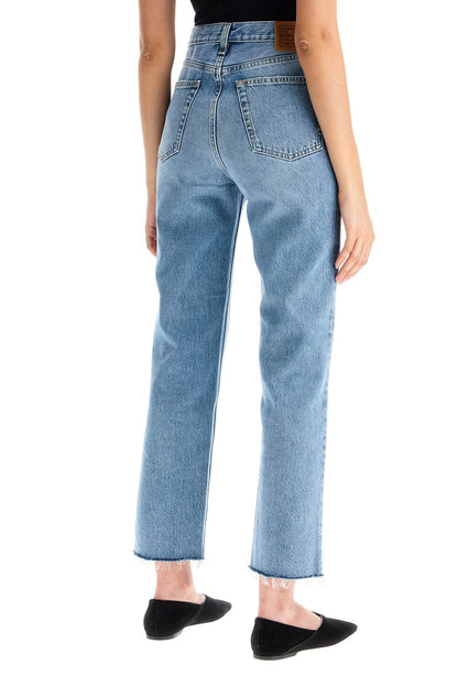 Classic Cut Cropped Jeans  - Blue