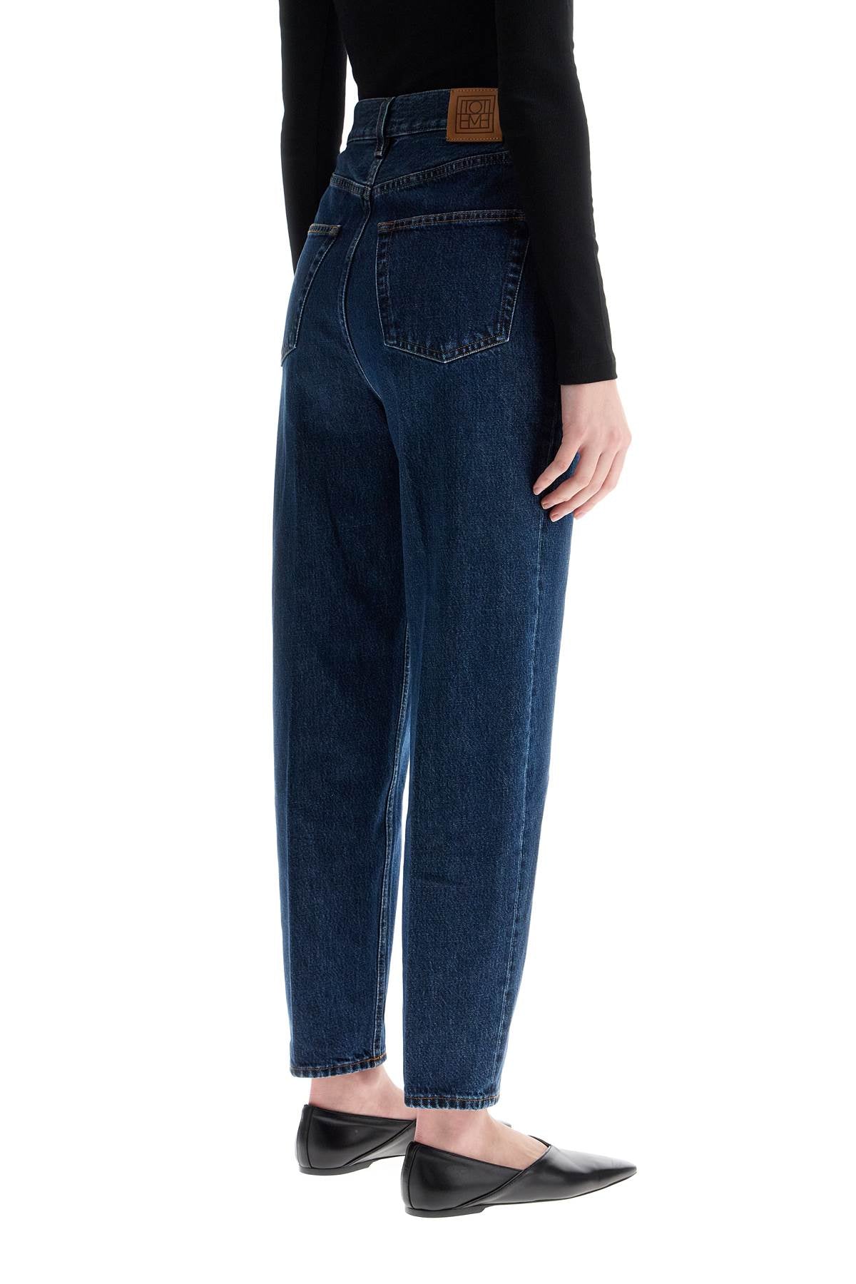 Dark Blue Organic Cotton Tapered Jeans  - Blue