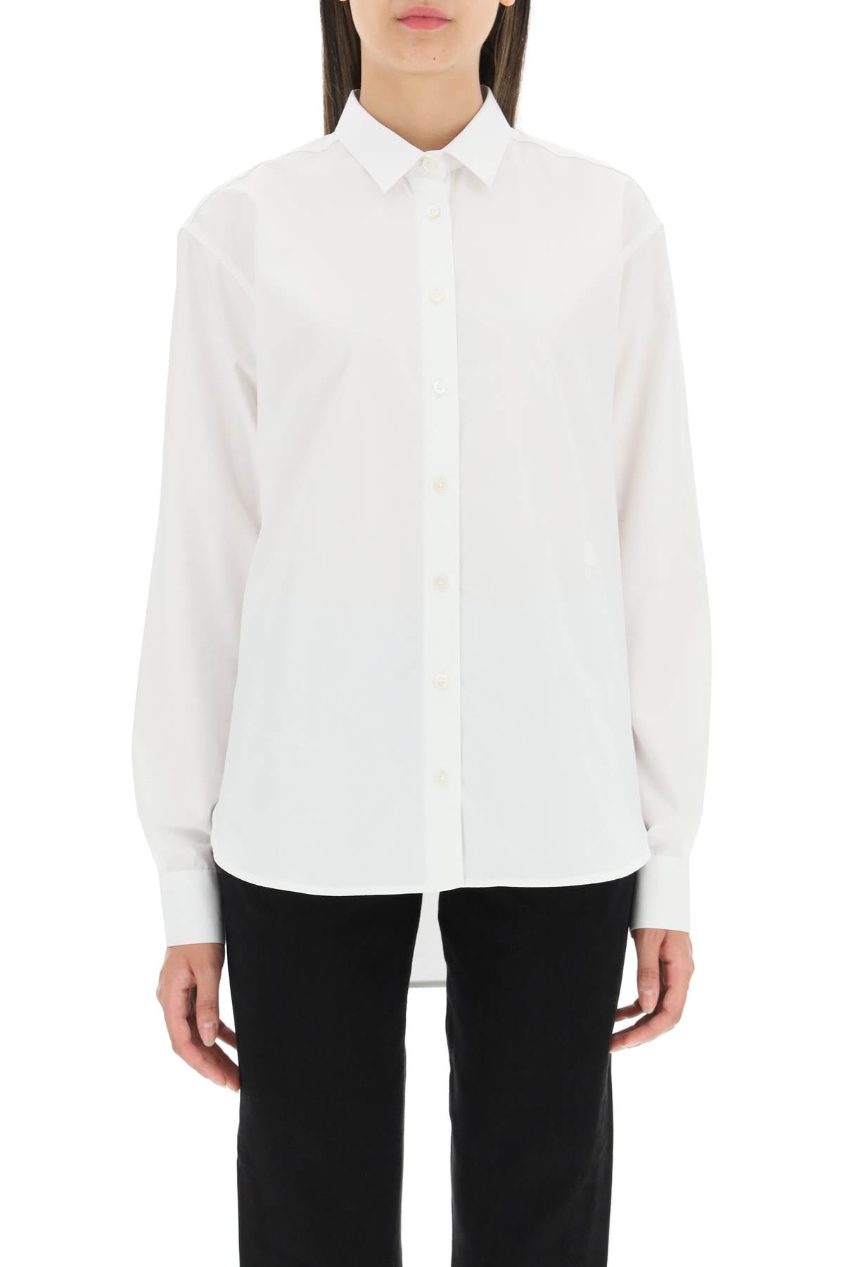 Logo-embroidered Cotton Shirt  - White