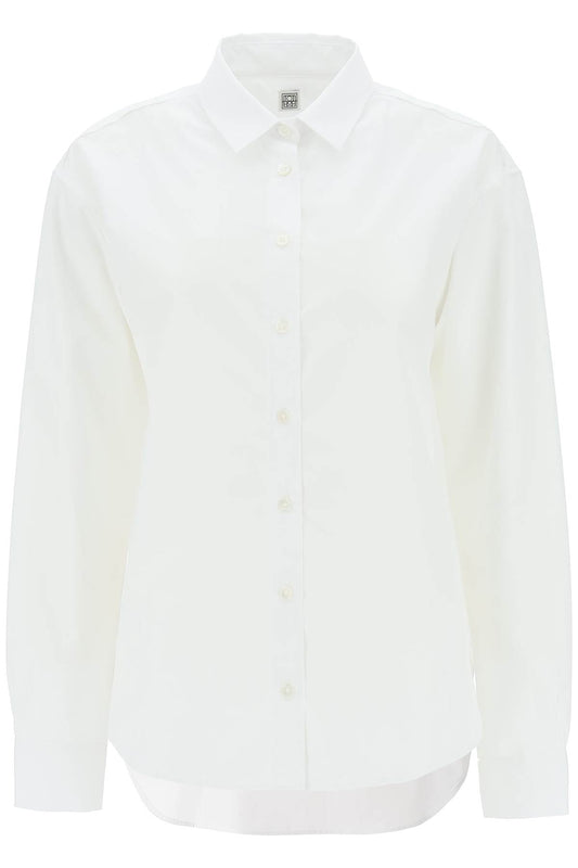 Oversized Organic Poplin Shirt  - White