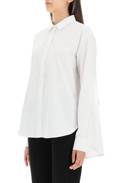 Oversized Organic Poplin Shirt  - White