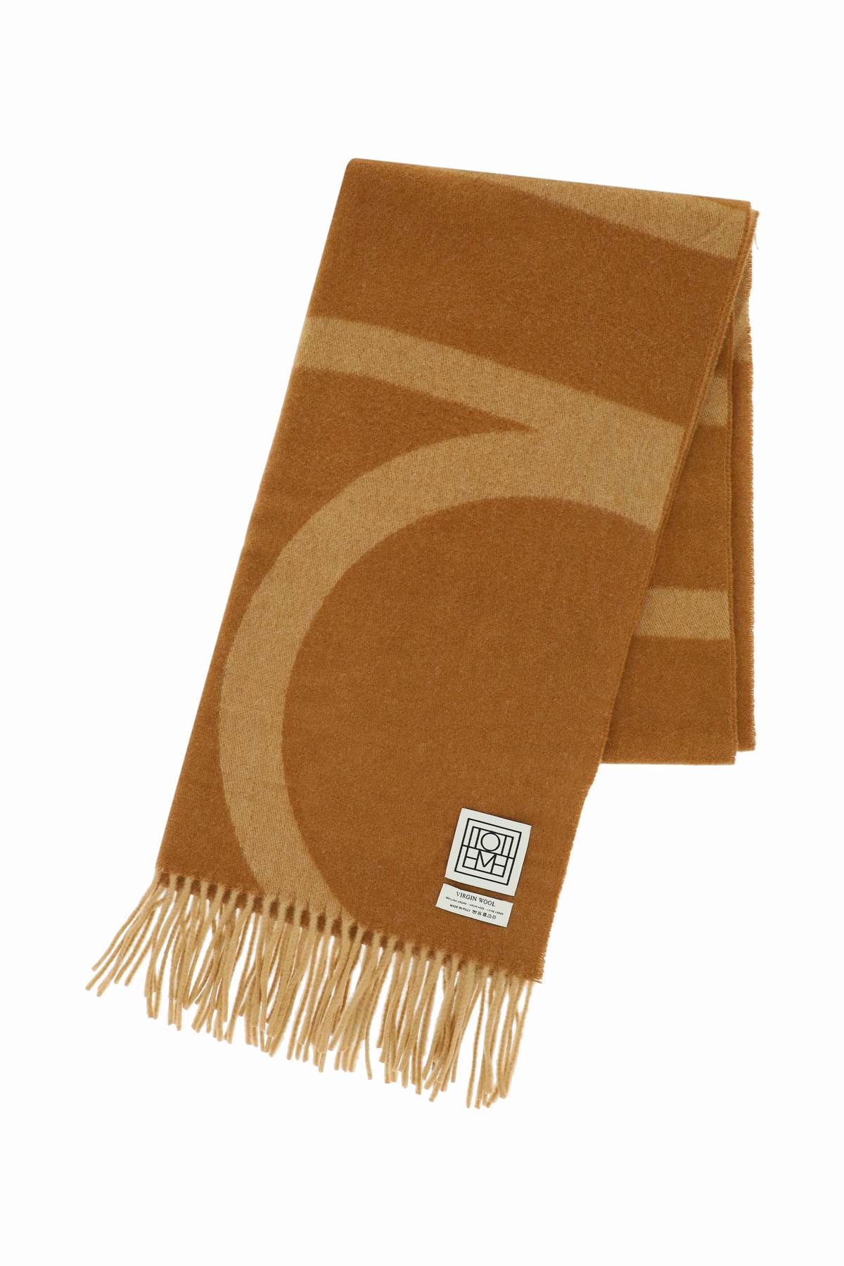 Monogram Jacquard Wool Scarf  - Brown