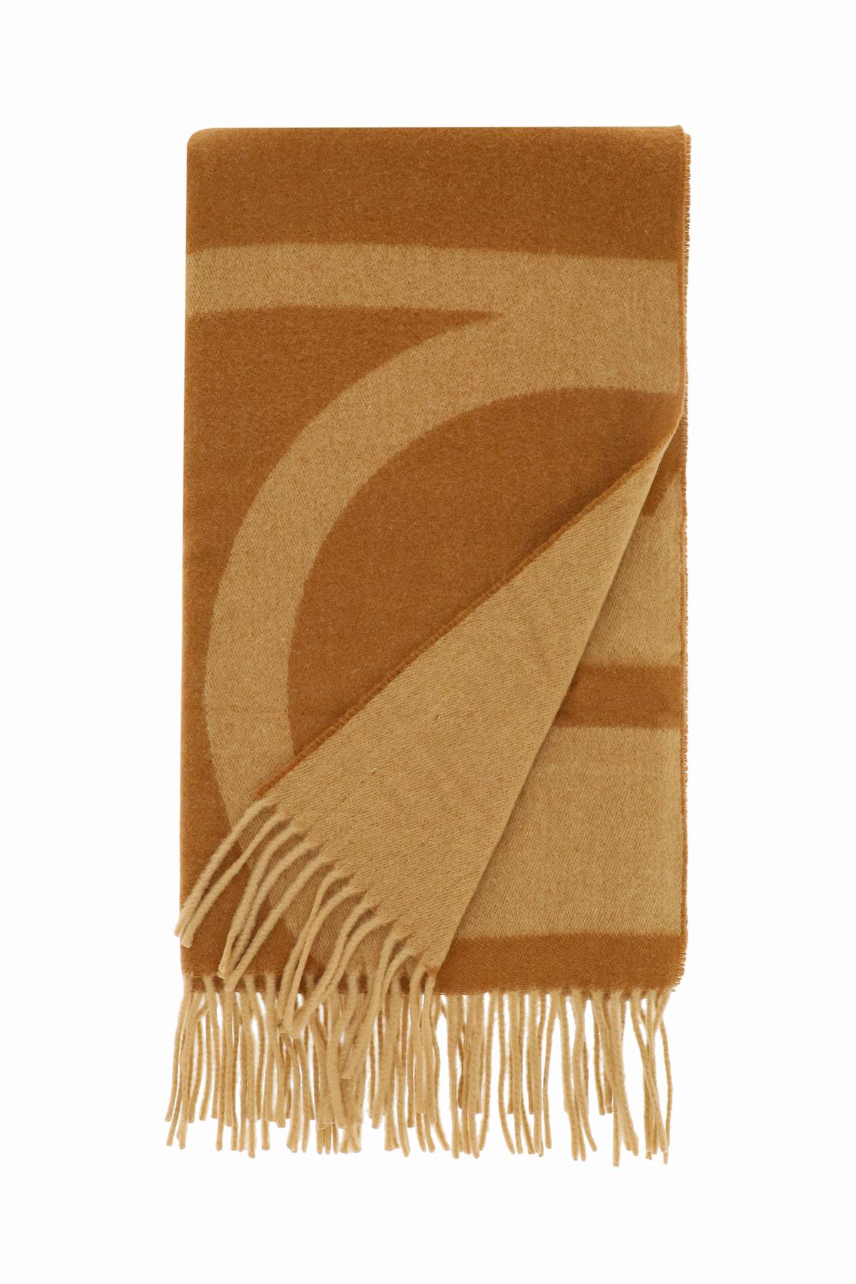 Monogram Jacquard Wool Scarf  - Brown