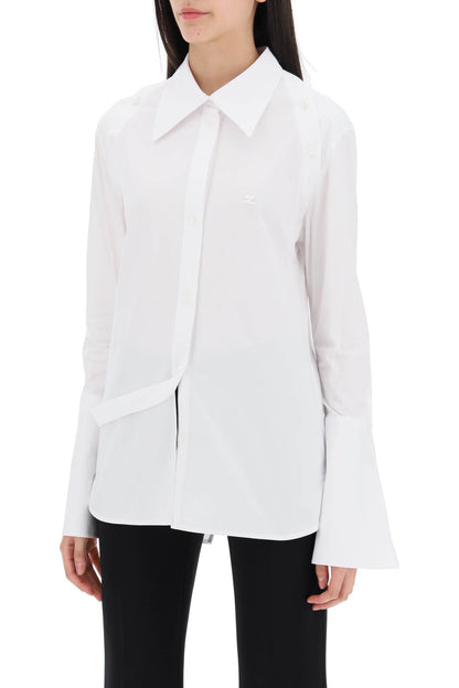 Modular Cotton Poplin Shirt  - White