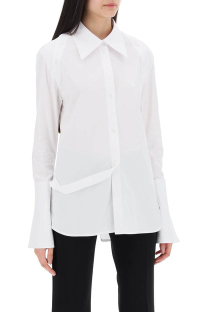 Modular Cotton Poplin Shirt  - White