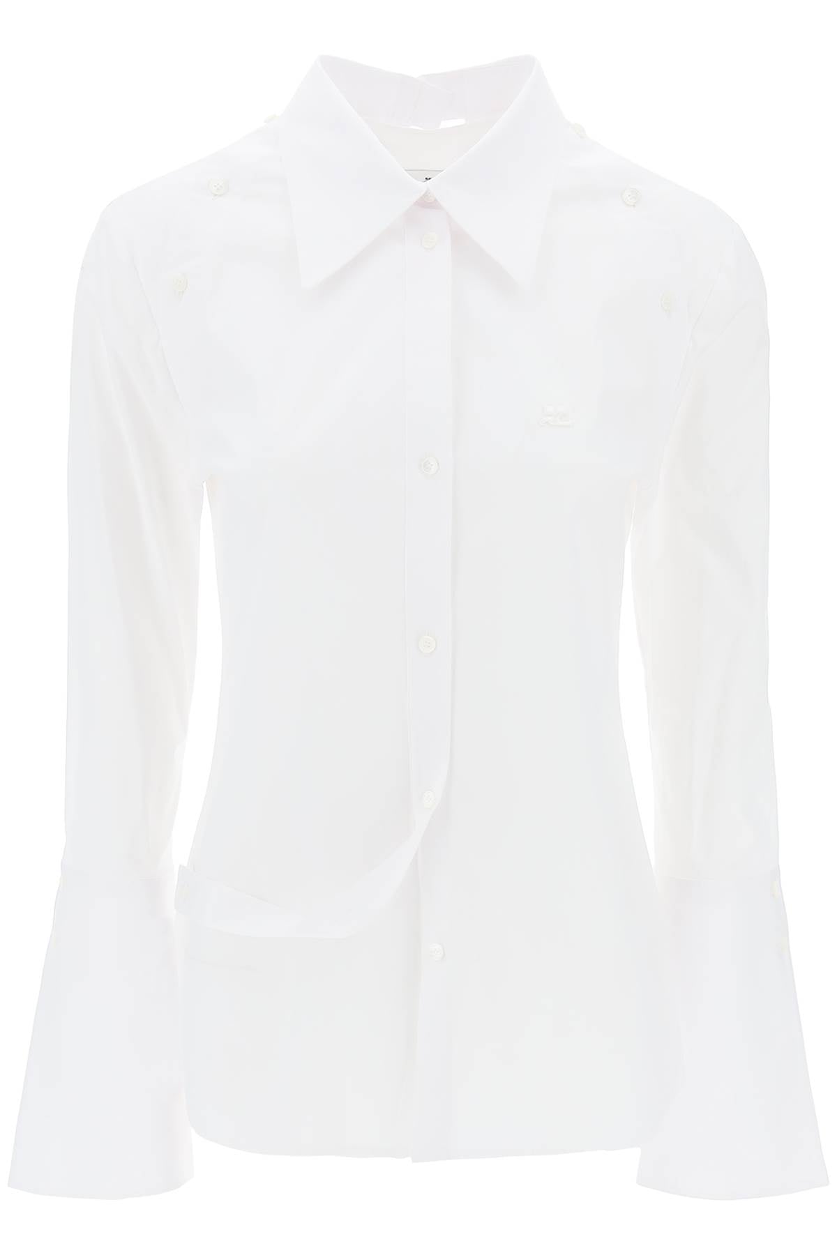 Modular Cotton Poplin Shirt  - White