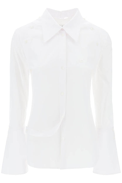 Modular Cotton Poplin Shirt  - White