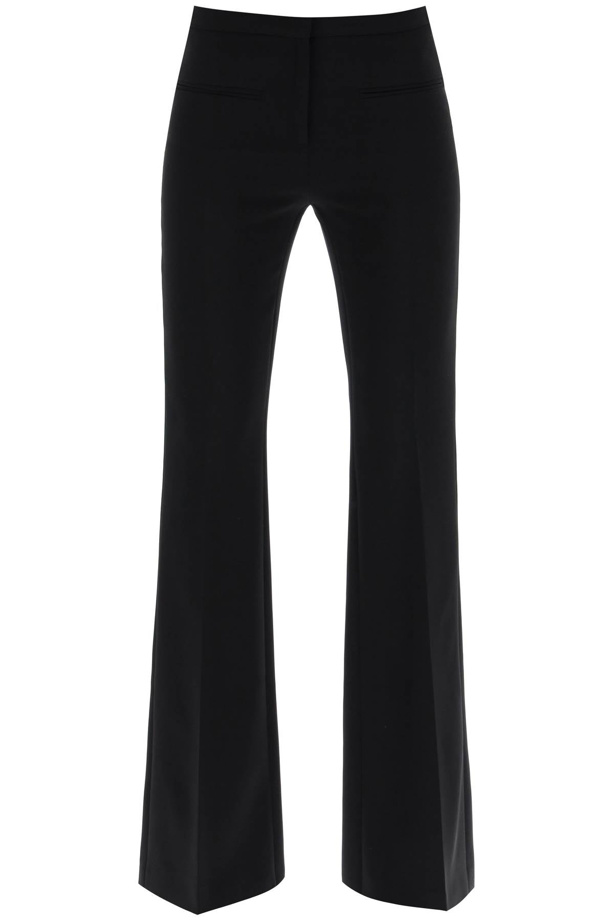 Tailored Bootcut Pants In Technical Jersey  - Black