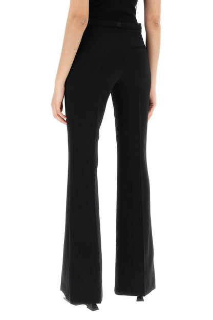 Tailored Bootcut Pants In Technical Jersey  - Black