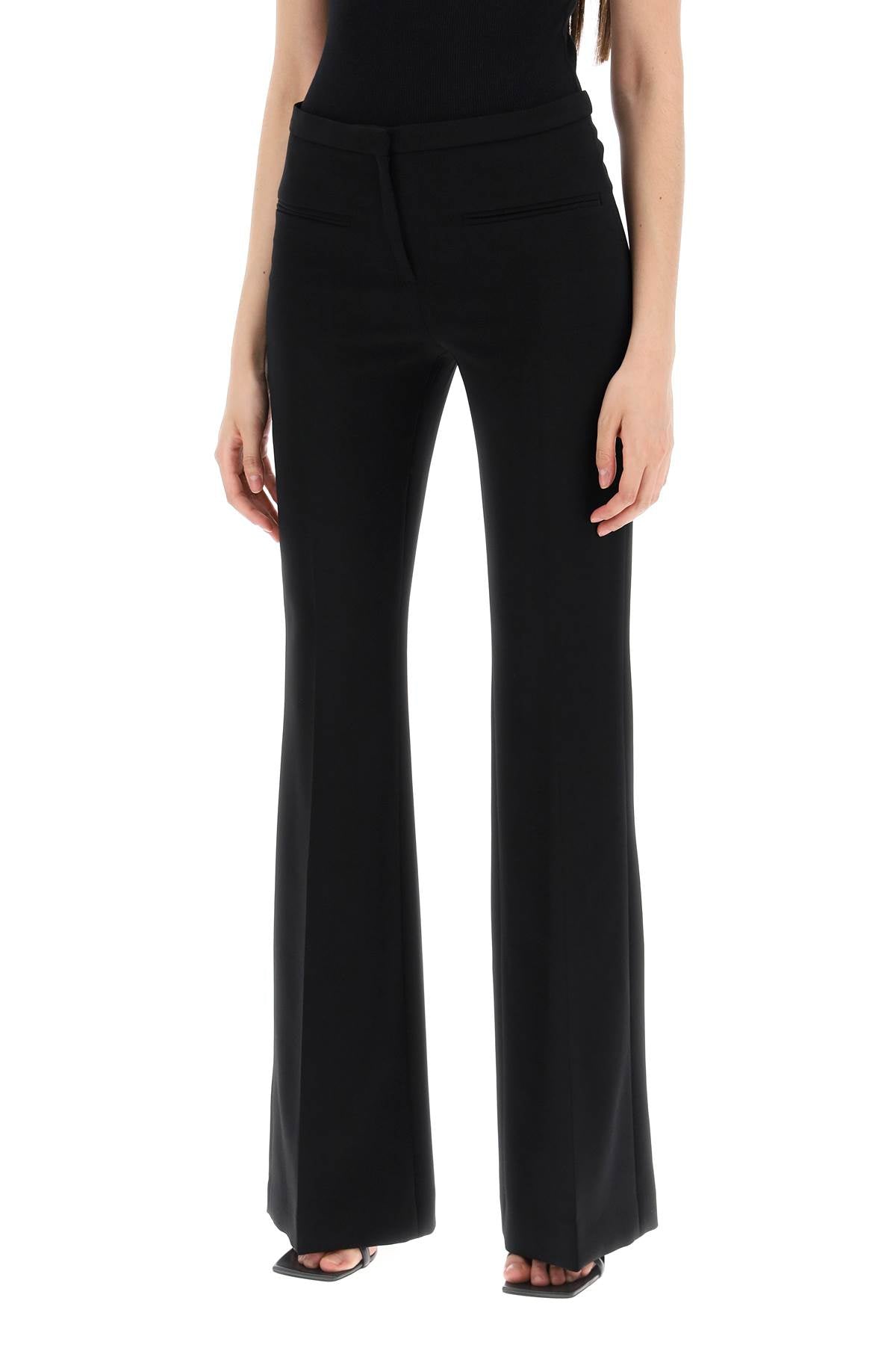 Tailored Bootcut Pants In Technical Jersey  - Black