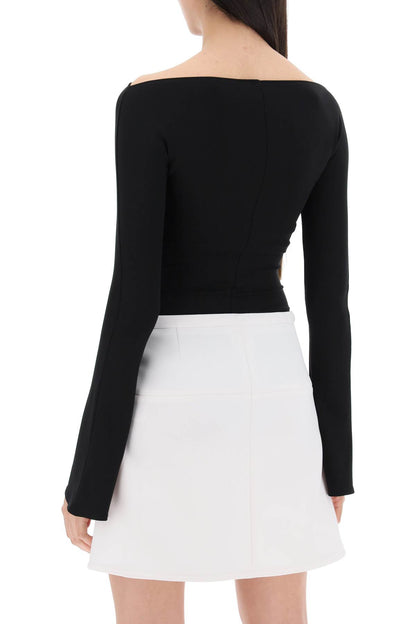 "invisible Front Zip Bodycon Dress"  - Black