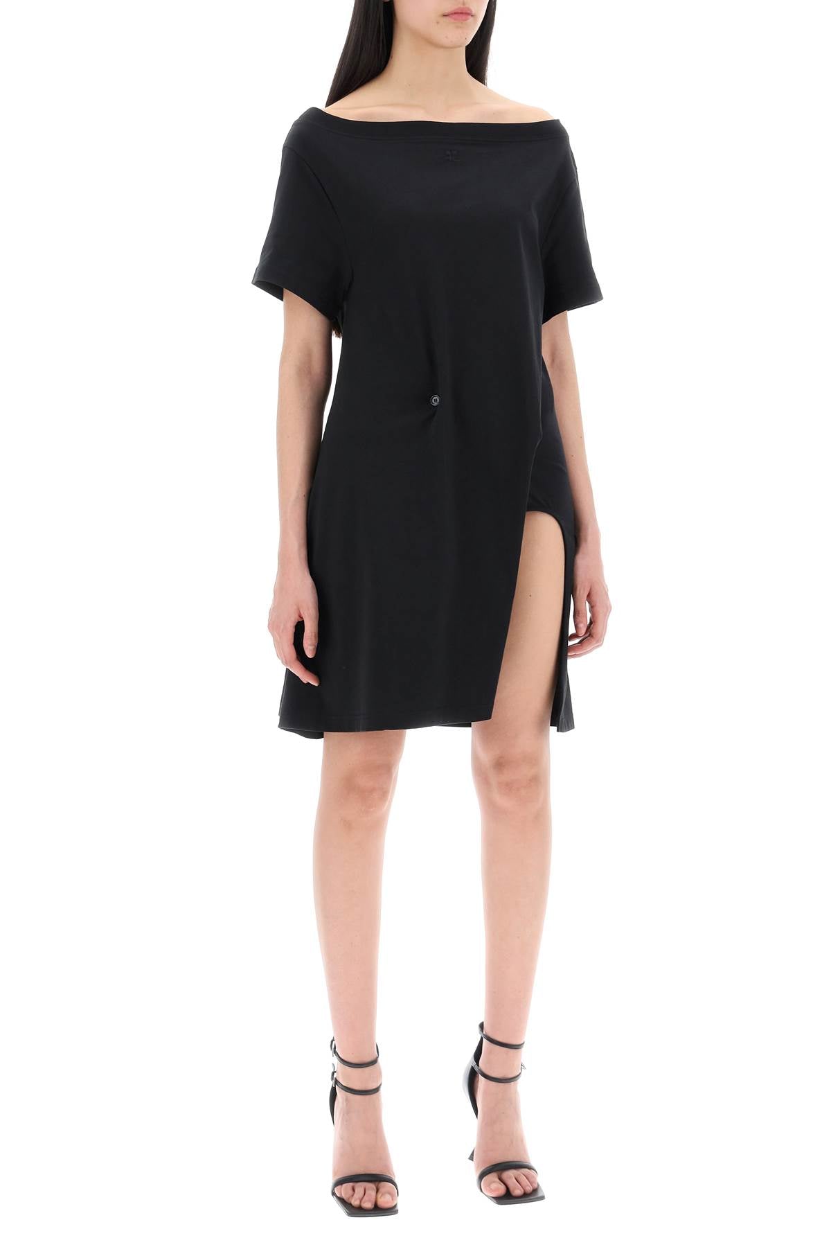 Twisted T-shirt Mini Dress  - Black