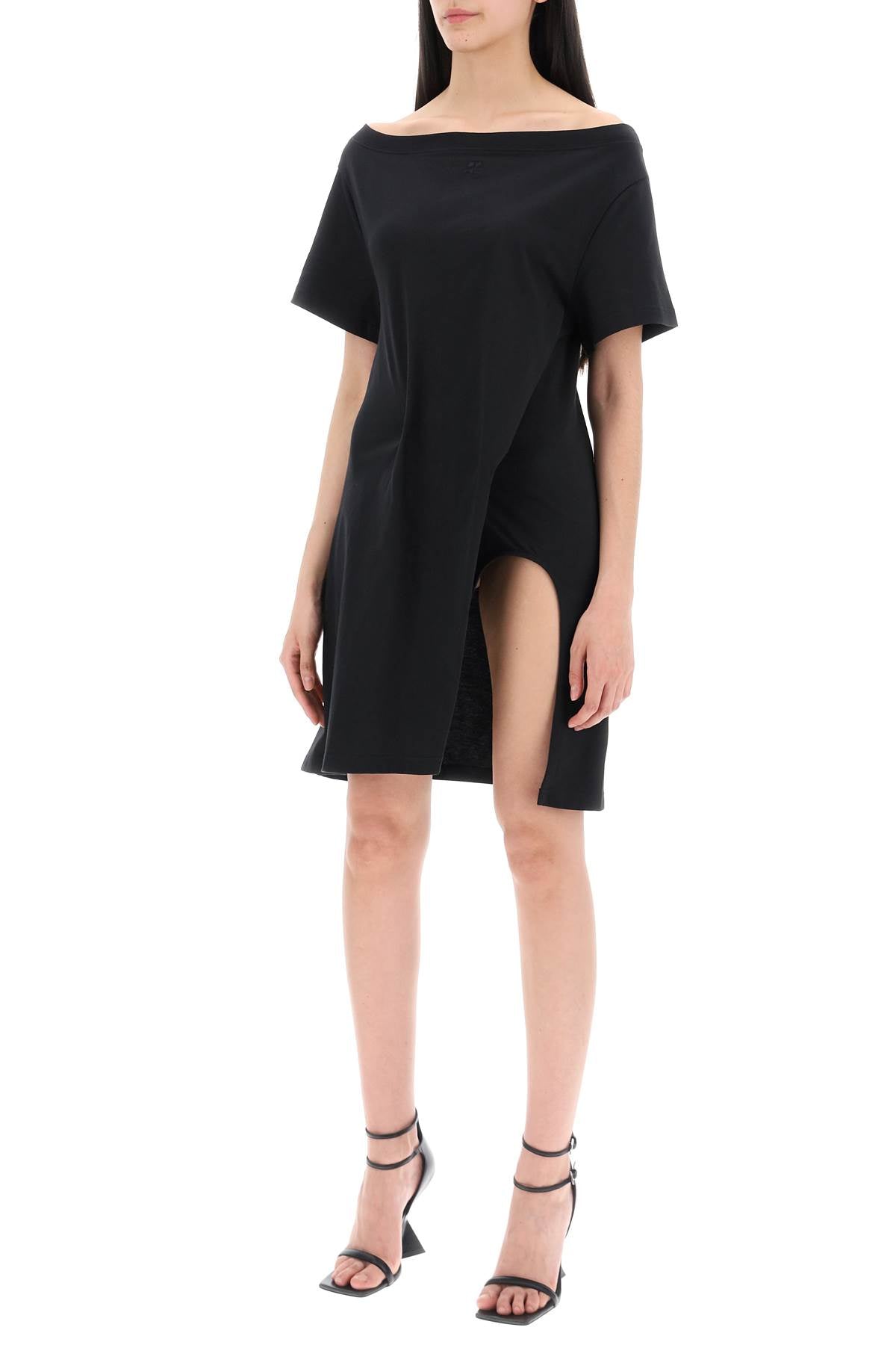 Twisted T-shirt Mini Dress  - Black