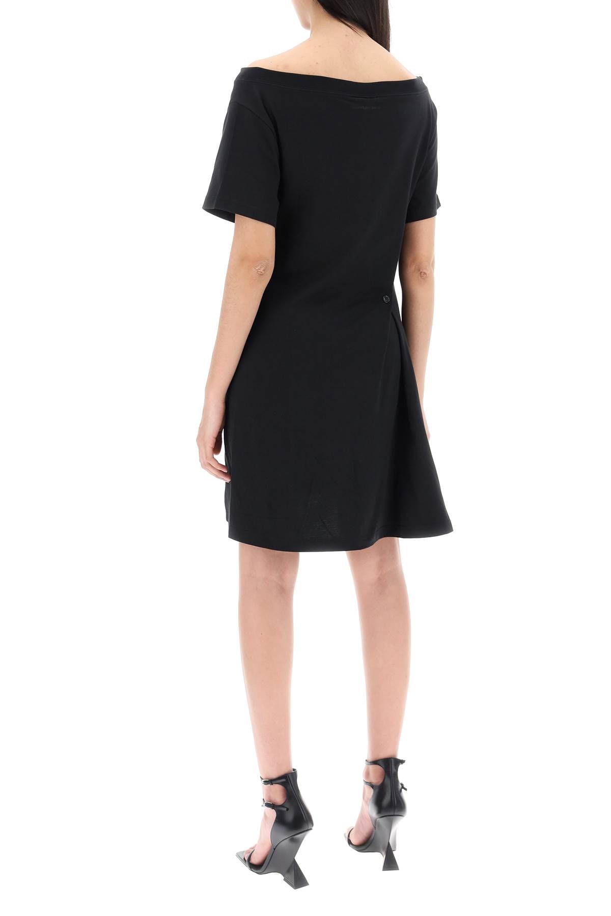 Twisted T-shirt Mini Dress  - Black