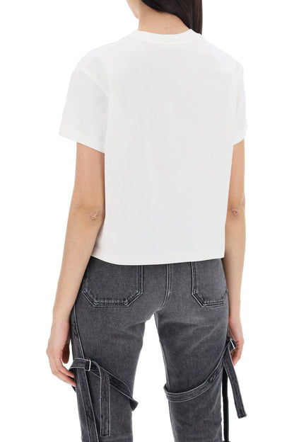 Cropped Logo T-shirt With  - White