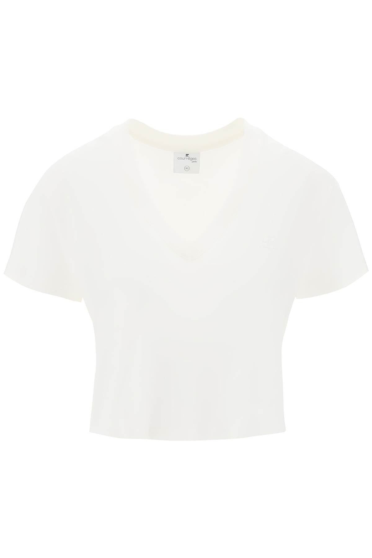 Cropped Logo T-shirt With  - White