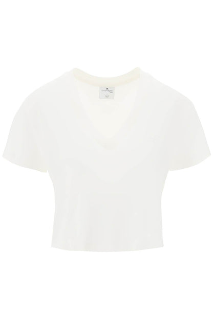 Cropped Logo T-shirt With  - White